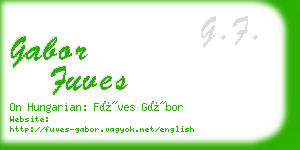 gabor fuves business card